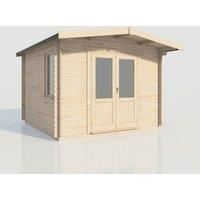 Power 12x12 Chalet Log Cabin, Doors Central - 28mm Logs