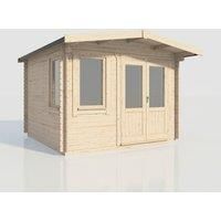 Power 12x12 Chalet Log Cabin, Doors to the Right - 28mm Logs