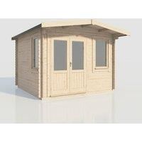 Power 12x12 Chalet Log Cabin, Doors to the Left - 28mm Logs