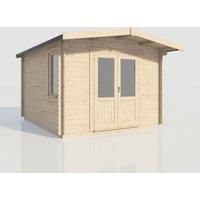 Power 14x12 Chalet Log Cabin, Doors Central - 28mm Logs