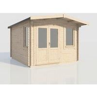 Power 14x12 Chalet Log Cabin, Doors to the Left - 28mm Logs
