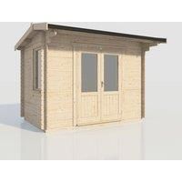 Power 12x8 Apex Log Cabin, Doors Central - 28mm Logs