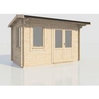 Power 14x8 Apex Log Cabin, Doors to the Right - 28mm Logs