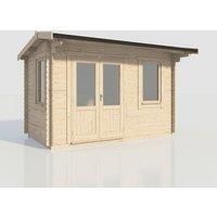 Power 14x8 Apex Log Cabin, Doors to the Left - 28mm Logs