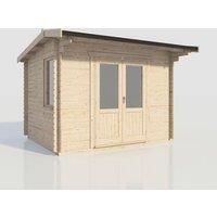 Power 12x10 Apex Log Cabin, Doors Central - 28mm Logs