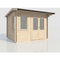 Power 12x10 Apex Log Cabin, Doors to the Right - 28mm Logs