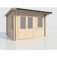 Power 12x10 Apex Log Cabin, Doors to the Left - 28mm Logs