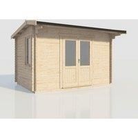 Power 14x10 Apex Log Cabin, Doors Central - 28mm Logs