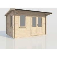 Power 14x10 Apex Log Cabin, Doors to the Right - 28mm Logs