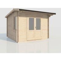 Power 12x12 Apex Log Cabin, Doors Central - 28mm Logs