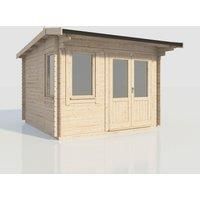 Power 12x12 Apex Log Cabin, Doors to the Right - 28mm Logs