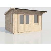 Power 14x12 Apex Log Cabin, Doors to the Left - 28mm Logs