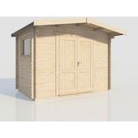 Power 8x12 Chalet Workshop Log Cabin, Doors Central - 28mm Logs