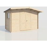 Power 8x14 Chalet Workshop Log Cabin, Doors Central - 28mm Logs