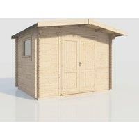 Power 10x12 Chalet Workshop Log Cabin, Doors Central - 28mm Logs