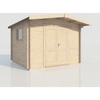 Power 12x12 Chalet Workshop Log Cabin, Doors Central - 28mm Logs