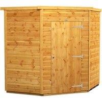 POWER 6.4 ft. W x 6.3 ft. D Solid Wood Tongue & Groove Pent Garden Shed brown 208.0 H x 194.2 W x 191.8 D cm