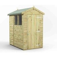 Power High Grade Premium Pressure Treated Apex Shed Garden Wooden Shed with Heavy Duty Frame, Door & Window Flexibility made from Extra Thick Timber & Toughened Glass (6x4)