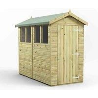Power High Grade Premium Pressure Treated Apex Shed Garden Wooden Shed with Heavy Duty Frame, Door & Window Flexibility made from Extra Thick Timber & Toughened Glass (8x4)