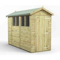 Power High Grade Premium Pressure Treated Apex Shed Garden Wooden Shed with Heavy Duty Frame, Door & Window Flexibility made from Extra Thick Timber & Toughened Glass (10x4)