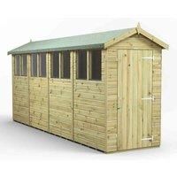 Power High Grade Premium Pressure Treated Apex Shed Garden Wooden Shed with Heavy Duty Frame, Door & Window Flexibility made from Extra Thick Timber & Toughened Glass (16x4)