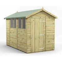 Power High Grade Premium Pressure Treated Apex Shed Garden Wooden Shed with Heavy Duty Frame, Door & Window Flexibility made from Extra Thick Timber & Toughened Glass (10x6)