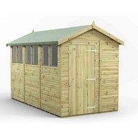 Power High Grade Premium Pressure Treated Apex Shed Garden Wooden Shed with Heavy Duty Frame, Door & Window Flexibility made from Extra Thick Timber & Toughened Glass (12x6)