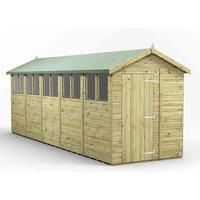 Power High Grade Premium Pressure Treated Apex Shed Garden Wooden Shed with Heavy Duty Frame, Door & Window Flexibility made from Extra Thick Timber & Toughened Glass (20x6)