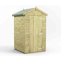 Power High Grade Premium Pressure Treated Apex Windowless Shed Garden Wooden Shed with Heavy Duty Frame, Galvanised Ironmongery, Tongue & Groove Throughout made from Extra Thick Timber (4x4)