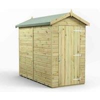 Power High Grade Premium Pressure Treated Apex Windowless Shed Garden Wooden Shed with Heavy Duty Frame, Galvanised Ironmongery, Tongue & Groove Throughout made from Extra Thick Timber (8x4)
