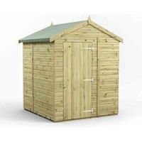 Power High Grade Premium Pressure Treated Apex Windowless Shed Garden Wooden Shed with Heavy Duty Frame, Galvanised Ironmongery, Tongue & Groove Throughout made from Extra Thick Timber (6x6)