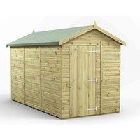 Power High Grade Premium Pressure Treated Apex Windowless Shed Garden Wooden Shed with Heavy Duty Frame, Galvanised Ironmongery, Tongue & Groove Throughout made from Extra Thick Timber (12x6)