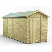 Power High Grade Premium Pressure Treated Apex Windowless Shed Garden Wooden Shed with Heavy Duty Frame, Galvanised Ironmongery, Tongue & Groove Throughout made from Extra Thick Timber (16x6)