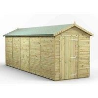 Power High Grade Premium Pressure Treated Apex Windowless Shed Garden Wooden Shed with Heavy Duty Frame, Galvanised Ironmongery, Tongue & Groove Throughout made from Extra Thick Timber (20x6)