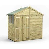 4x8 Power Premium Apex Double Door Garden Shed