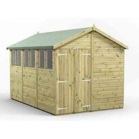 12x8 Power Premium Apex Double Door Garden Shed