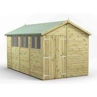 14x8 Power Premium Apex Double Door Garden Shed