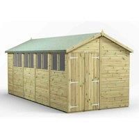 18x8 Power Premium Apex Double Door Garden Shed