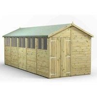 20x8 Power Premium Apex Double Door Garden Shed