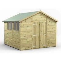 10x10 Power Premium Apex Double Door Garden Shed