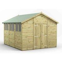 12x10 Power Premium Apex Double Door Garden Shed