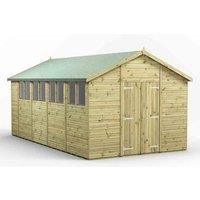 18x10 Power Premium Apex Double Door Garden Shed