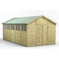 20x10 Power Premium Apex Double Door Garden Shed