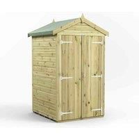 4x4 Power Premium Apex Windowless Double Door Garden Shed