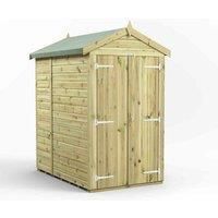 6x4 Power Premium Apex Windowless Double Door Garden Shed