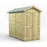 8x4 Power Premium Apex Windowless Double Door Garden Shed