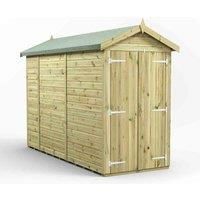 10x4 Power Premium Apex Windowless Double Door Garden Shed
