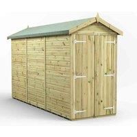 12x4 Power Premium Apex Windowless Double Door Garden Shed