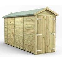 14x4 Power Premium Apex Windowless Double Door Garden Shed