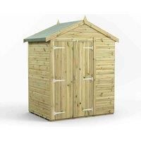 4x6 Power Premium Apex Windowless Double Door Garden Shed